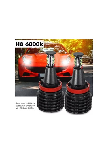 Moly Bmw E90/e92/e70/x5/x6 İçin 80w Led Melek Gözü H8 Ampulü, 6000k Beyaz, Ip67 Su Geçirmez, 500.000 Saat Ömür Beyaz