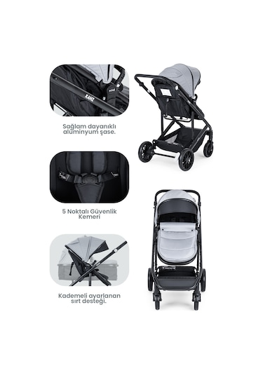 Kanz Echo Travel Sistem Bebek Arabası Gri