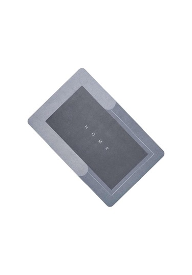 Zhlhome Süper Su Emici Kaymaz Tabanlı Paspas Dikdörtgen Tasarım Gri