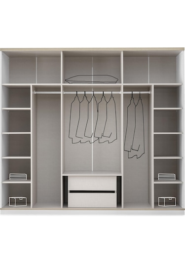 Dejavu 6 Kapaklı Modern Aynalı Elbise Gardrop 240cm