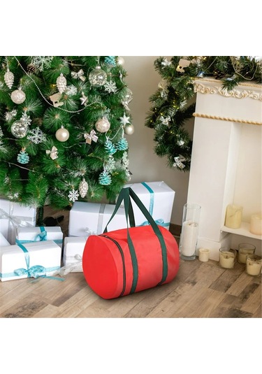 Yunboo 600d Oxford Kumaş Noel Işık Depolama Çantası - Sulu Dayanıklı, Taşınabilir, Boşluk Tasarrufu Yuvarlak Noel Aydınlatma Saklama Çantası Kırmızı
