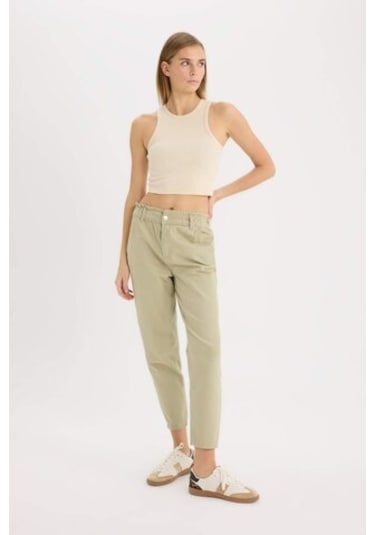 DeFacto Paperbag Gabardin Kumaş Pantolon Standart Paça Cepli S2790AZ25SPKH445