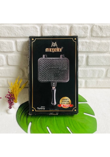 Meşeler Granit Döküm El Tost ve Çok Amaçlı Grill Tava 26 CM Siyah