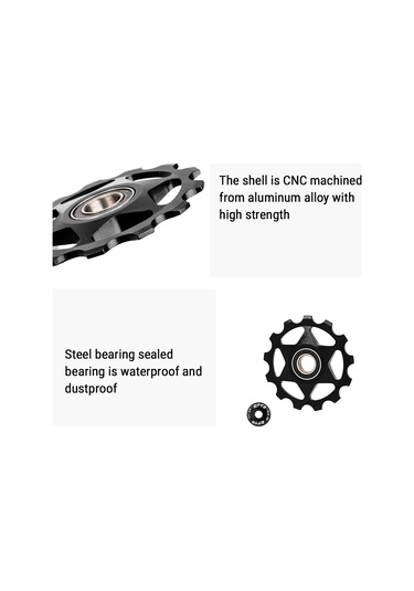 Fosenze Alüminyum Ve Çelik Bisiklet Arka Vites Makinası İçin 13t Yönlendirici Tekerlek, Pürüzsüz Hareket, Uzun Ömür, Kırmızı