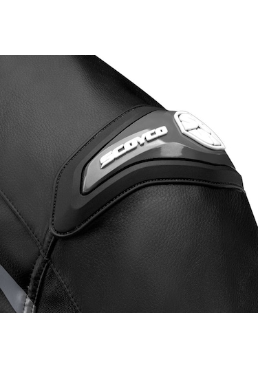 Motosiklet Montu Full Korumalı 4 Mevsim Maxdura Kumaş Ve Pu Deri Motor Mont Siyah Edt