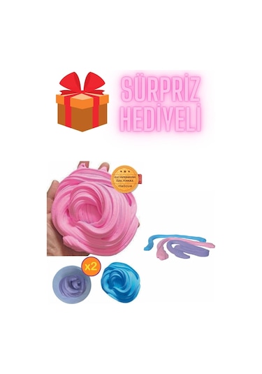 Süpriz Hediyeli Ele Yapışmayan Slime 2 Li Slaym Pofuduk Sılaym