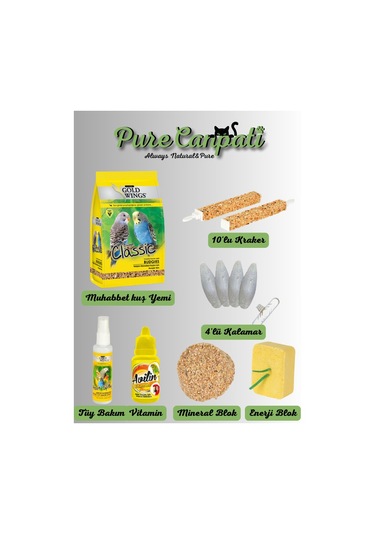 Purecanpati Muhabbet Kuş Yem Vitamin ve Bakım Seti