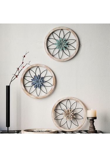 Suntek Çiçek Metal Duvar Sanatı Dekoru Asma Dekorasyonu Yeşil