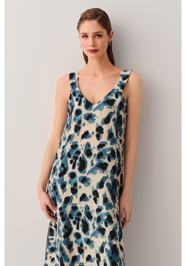 Suwen Francesca Plaj Elbisesi Sba25110p1293 Leopar Desenli Leopar