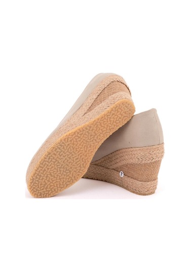 Bej Bej Platformlu Keten Dolgu Topuk Pl1000-1011