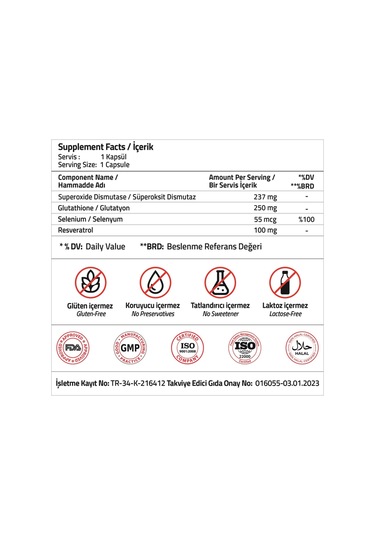 Superoxide Dismutase 237 Mg 30 Capsules
