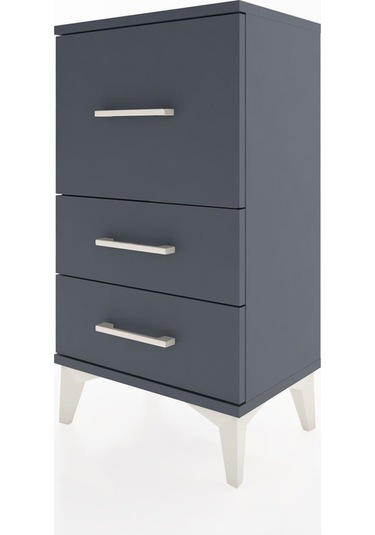 Arges Komodin 3 Çekmeceli 44x30x80 Antrasit-antrasit Antrasit