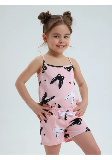 Taıv Çocuklar İçin Bahçe Pijaması Şortlu 219994261 Pembe