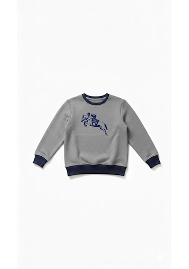 Coupon Çocuk Sweatshirt / Logo Baskılı Gri