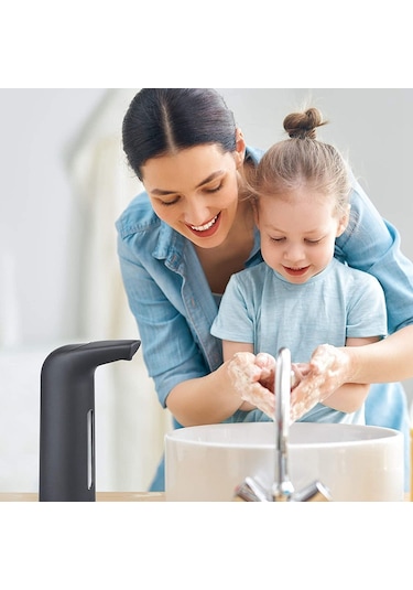 Xurunkeji Köpüren El Sabunu Dispenseri, Temassız Otomatik Sabunluk, Banyo İçin Bulaşık Deterjanı Otomatik Sensörlü Sabunluk Siyah