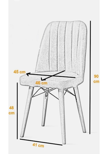 Kaliteli 2 Adet Kare Gold Mutfak Salon Sandalyesi Antrasit - Gri