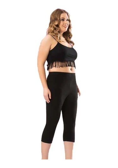 Kota Bayan Büyük Kapri Tayt Büyük Beden Dizaltı Tayt 4005 Beyaz