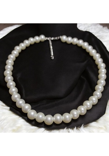 Klasik İnci Choker Kolye Beyaz