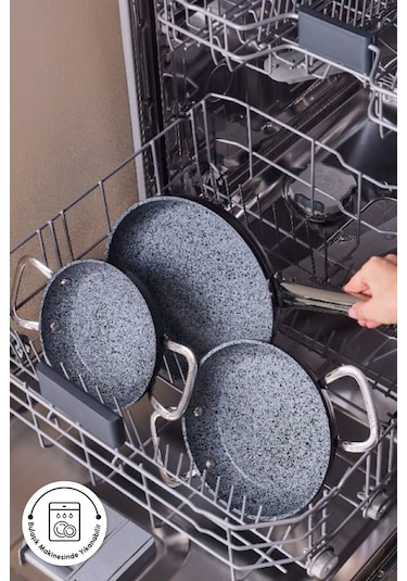 Karaca Biogranit Monet 3 Parça Tava Sahan Set Siyah