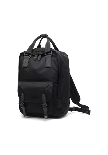 Tenfowee Bayan Çift Askılı Sırt Çantası Nilon 16l, 420d Twill Kumaş, Çok Fonksiyonlu Sırt/tek Askı/el Çantası , Seyahat/alışveriş İçin Siyah Büyük Boy Siyah