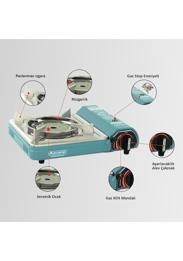 CK-508 Orcamp Seramik Tekli Portatif Kamp Ocak Çok Renkli