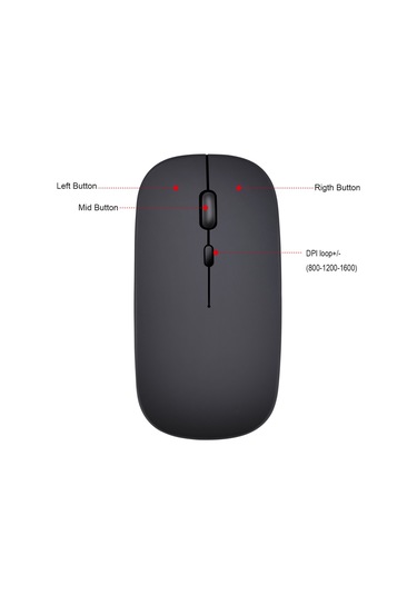 Mufunye "hxsj M90 Çift Modlu Kablosuz Fare: Bt5.0, 2.4g, 1600dpı, Şarj Edilebilir, Sessiz Tuşlar" 001