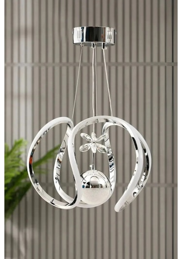 Ey-El Tasarım Modern Sarkıt Led Avize A++ Plus Krom