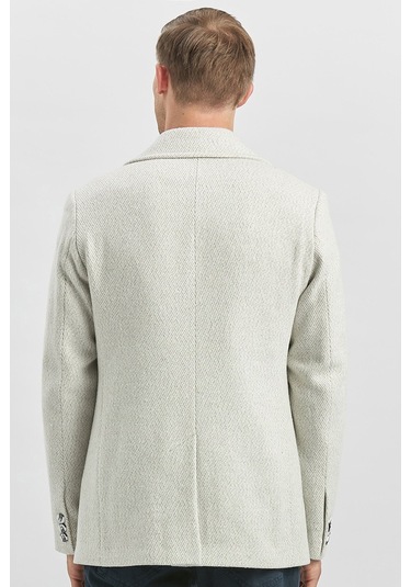 Kaşe Kırlangıç Yaka Desenli Astarlı Slim Fit Dar Kesim Klasik Mont 1007245150-taş Rengi Taş