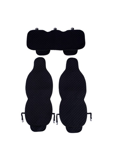 Oto Koltuk Minderi Terletmez 3'lü Set Siyah Cepli