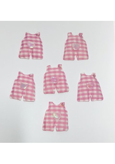 Bebek Tulumu Pembe Süsleme Kumaş Sticker 25 Adet Pembe