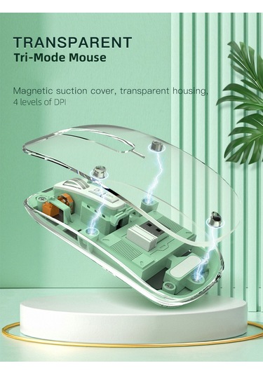 Aurora Type-C Kablosuz Şeffaf Optik Mouse