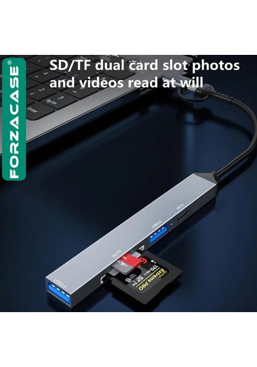 Type-c Usb Kart Okuyucu Sd/tf Usb 3.0 5gbps Veri Aktarımı Fc901