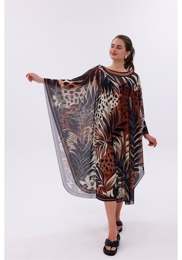Tarzını Seç Kimono Pareo - Tesettür Pareo - Marmaris Model 240x135 Cm Çok Renkli