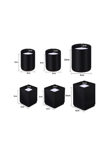 2 Adet / Takım Mobilya Karbon Çelik Wraparound Yükseltme Ayak Pedi, Stil: Kare 6x5cm Siyah Diğer