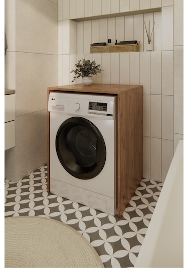 Odaco Premium Çkmd-01 %100 Mdf Çamaşır Ve Kurutma Makinası Banyo Dolabı Safir Meşe