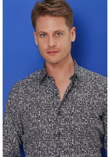 G 1541 Slim Fit Siyah Klasik Gömlek Siyah