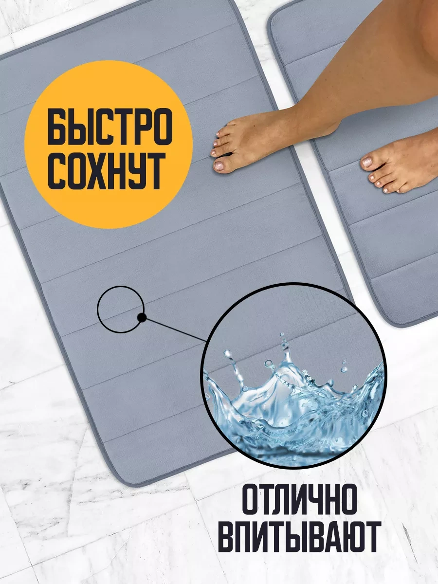 Velton Banyo Ve Tuvalet İçin Yumuşak, Emici Paspas Seti 247672630 Gri