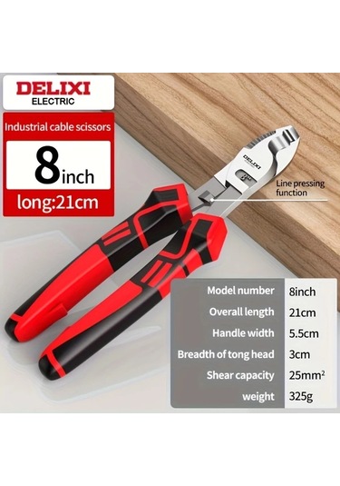 Dashanshop Delixi 8 Inç Çelik Tel Kesici Yalıtımlı Pens