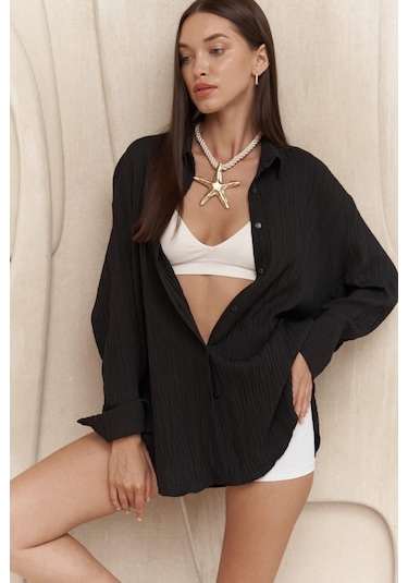 Durres Siyah Oversize Gömlek Siyah