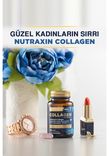 Nutraxin Hidrolize Kolajen 1050 Mg 30 Tablet Tip1 Tip3 Resveratrol Bromelain Biotin Hyalüronik asit Çinko