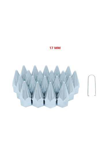 Bijon Kapağı Sivri 17 Mm Krom 20 Li Set