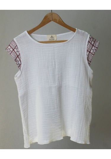 Süper Hafif %100 Pamuk 2 Katlı Müslin Şort - Tişört İkili Takım Pijama Gots Sertifikalı Bordo