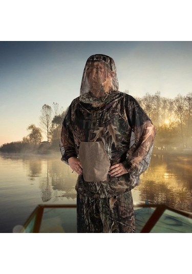 Homyl Mesh Kapşonlu Takımlar Avcı Erkekleri Korumak Xl-xxl Yeşil