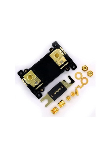 Araba Stereo Ses Çinko Alaşım Araç Amplifikatör Subwoofer Sigorta Astarı 0/4 Gösterge Sline Anl Sigorta Tutucu Altın Seri + 200a Anl Sigorta