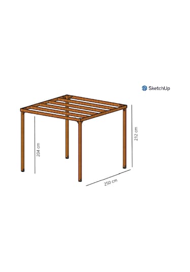 Ahşap Smart Pergole Tente Çardak 250x250 Cm