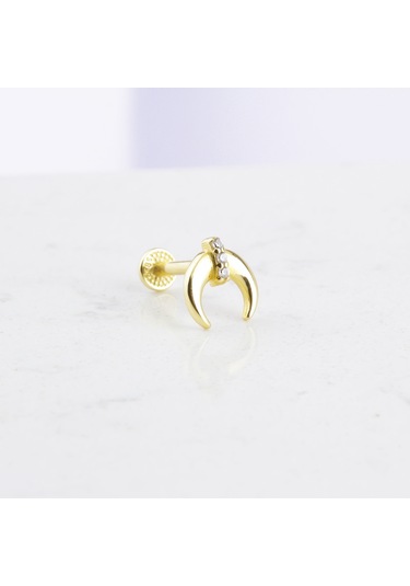 Glorria Altın Hilal Tragus Piercing Altın