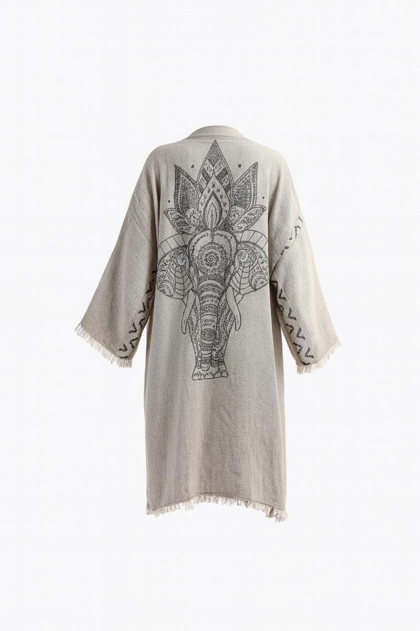 Brandsmithshop Gri Elephant Kimono Çok Renkli