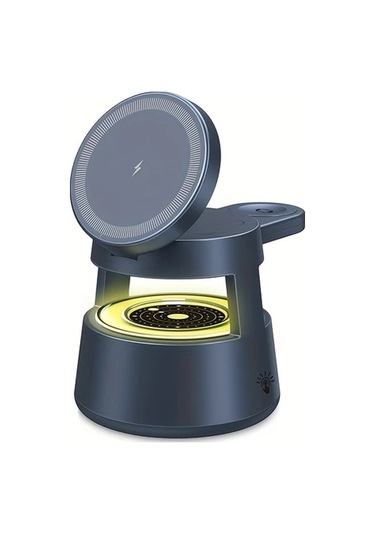 Xuweiwei Metal Gri 4lü 1 Arada Katlanabilir Kablosuz Sarj Cihazi Ve Kilif Hizli Sarj Istasyonu İphone İwatch Uyumlu