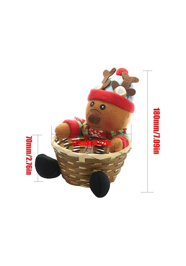 Teltree Noel Şeker Saklama Sepeti - Bambu Ve Kumaş Çocuklar İçin Hediye Ve Dekorasyon Diğer