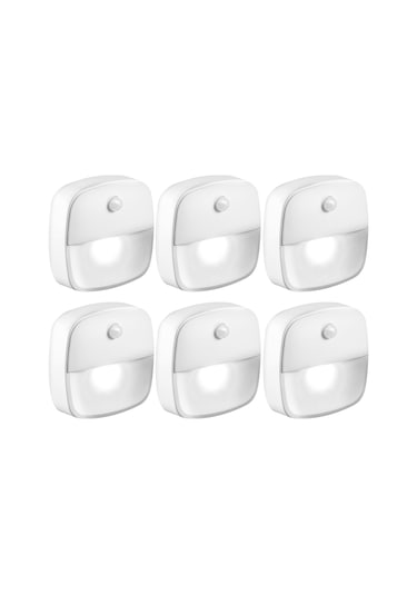 Teltree Akıllı Led Sensörlü Dolap Lambası - Bebek Odası, Mutfak, Merdiven Aydınlatma İçin 6'lı Paket Beyaz Işık